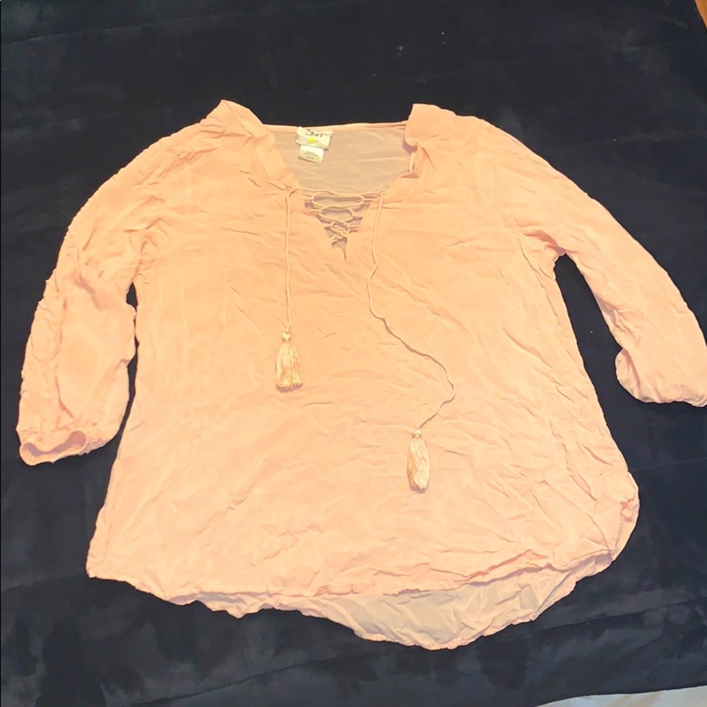 3/4 sleeve blouse pink